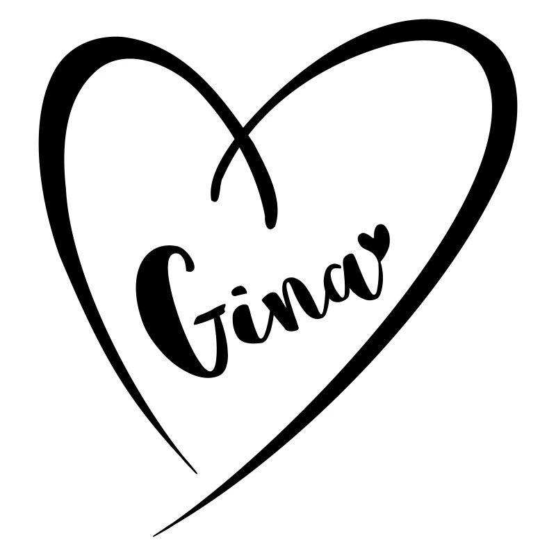 Gina surname first name in heart frame