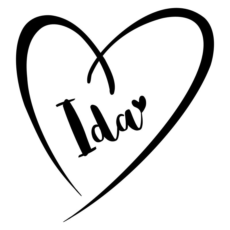 Ida surname first name in heart frame