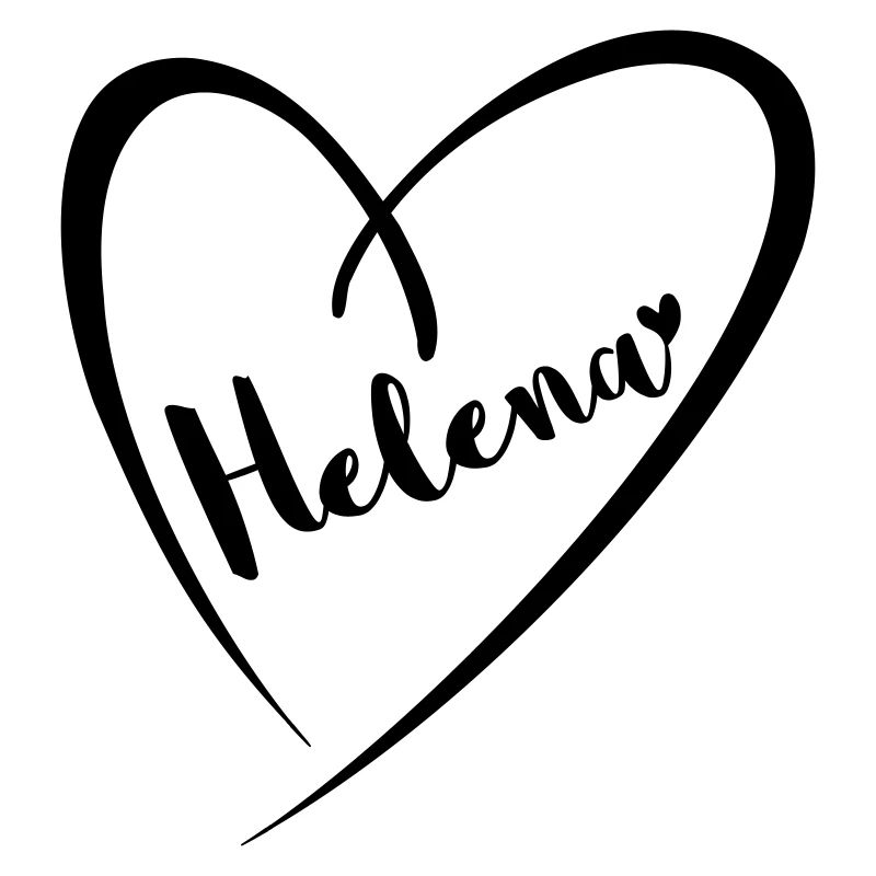 Helena surname first name in heart frame