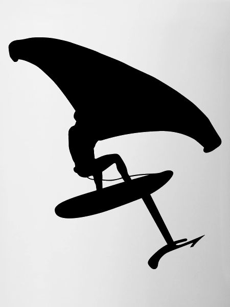 Dynamic wingsurfer on the water