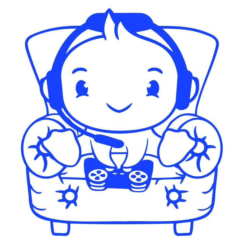 Ente Gamer zocken Controller Headset Sessel sitzen