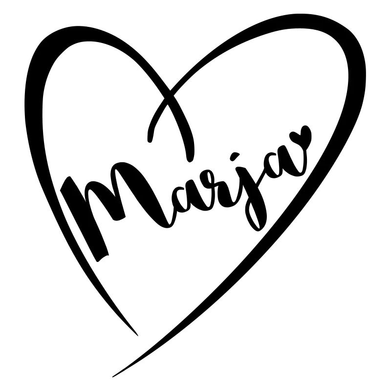Marja surname first name in heart frame