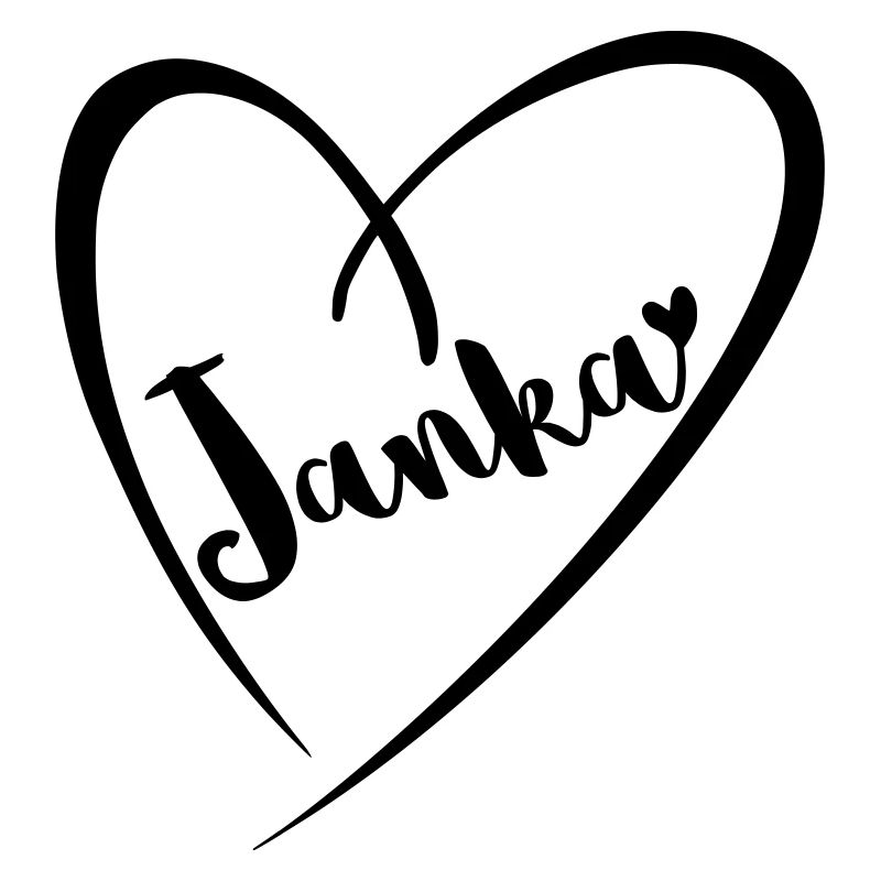 Janka surname first name in heart frame