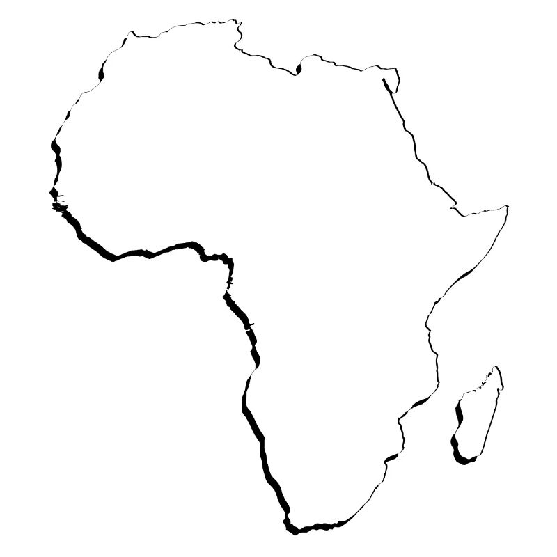 Africa map as an outline