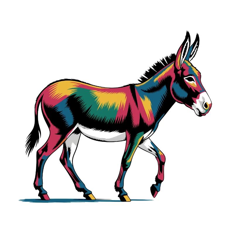 Bunte Pop Art Esel Maultier Lustiges Tier