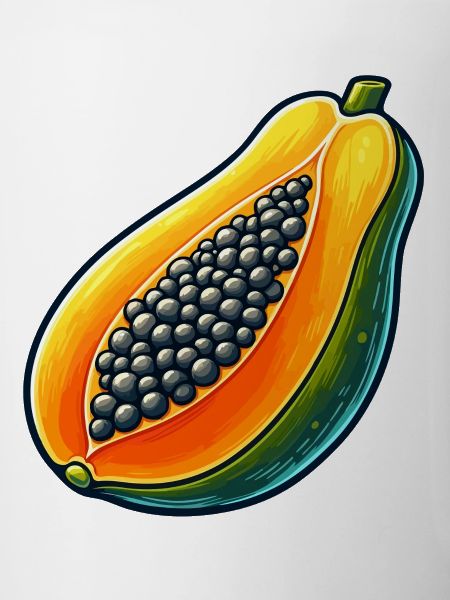 Lebendiges und farbenfrohes Papaya-Design