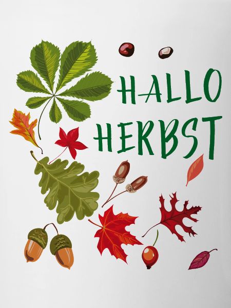 Hallo Herbst Herbstliche Blätter und Eicheln 