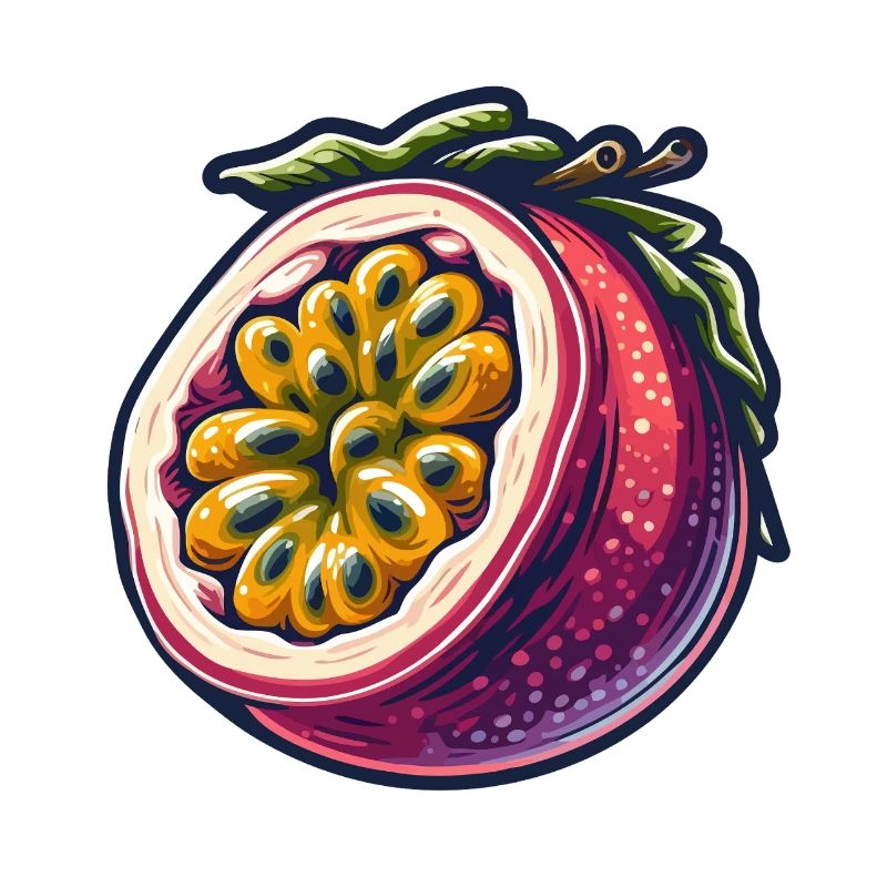 Passion Fruit Illustration Colorée