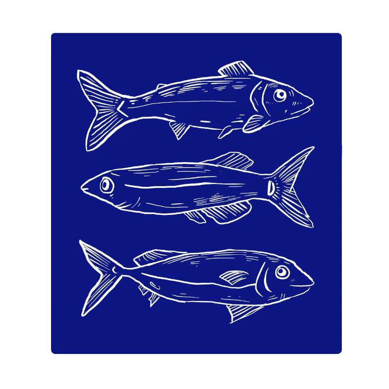 Dark blue fish pattern illustration
