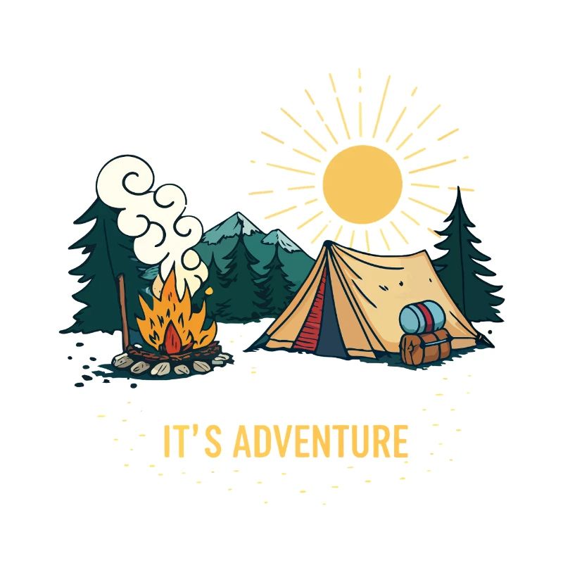 Aventure Nature Camping Illustration