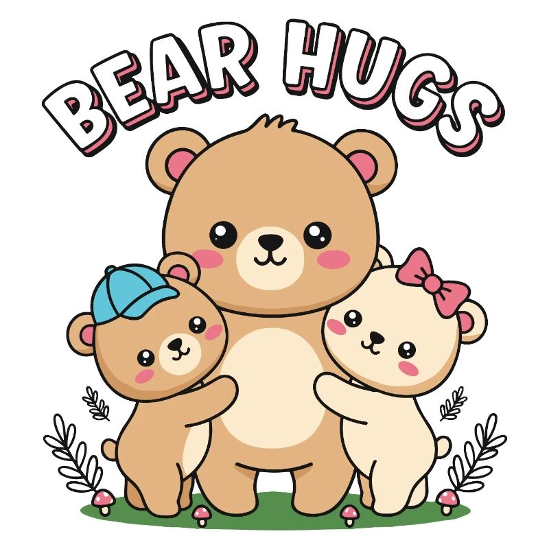 Adorable Bear Hugs Cartoon Design