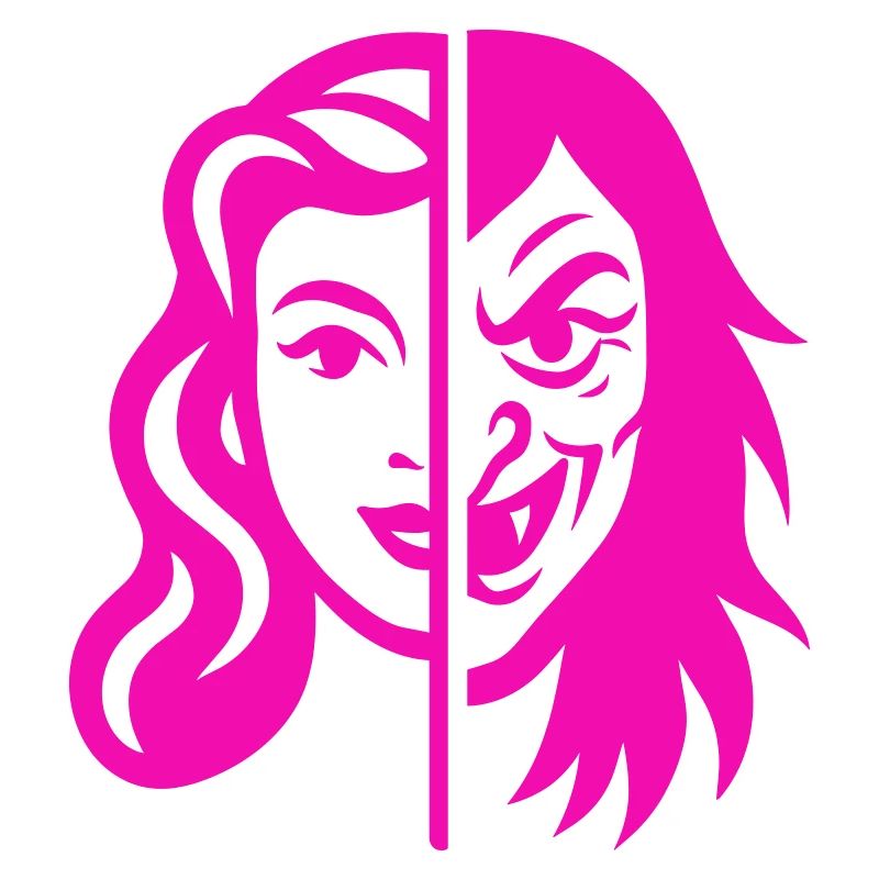 Contraste du visage divisé