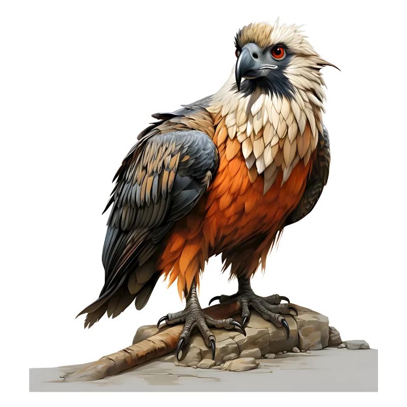 Aigle coloré assis