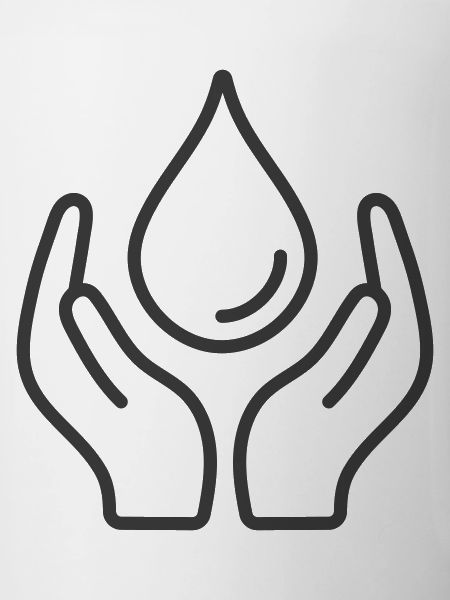 Hands Protecting Water Drop Icon Logo