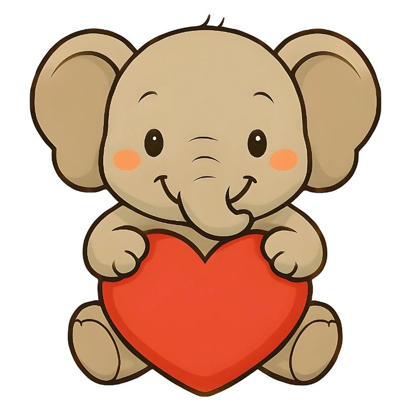 Éléphant avec cœur