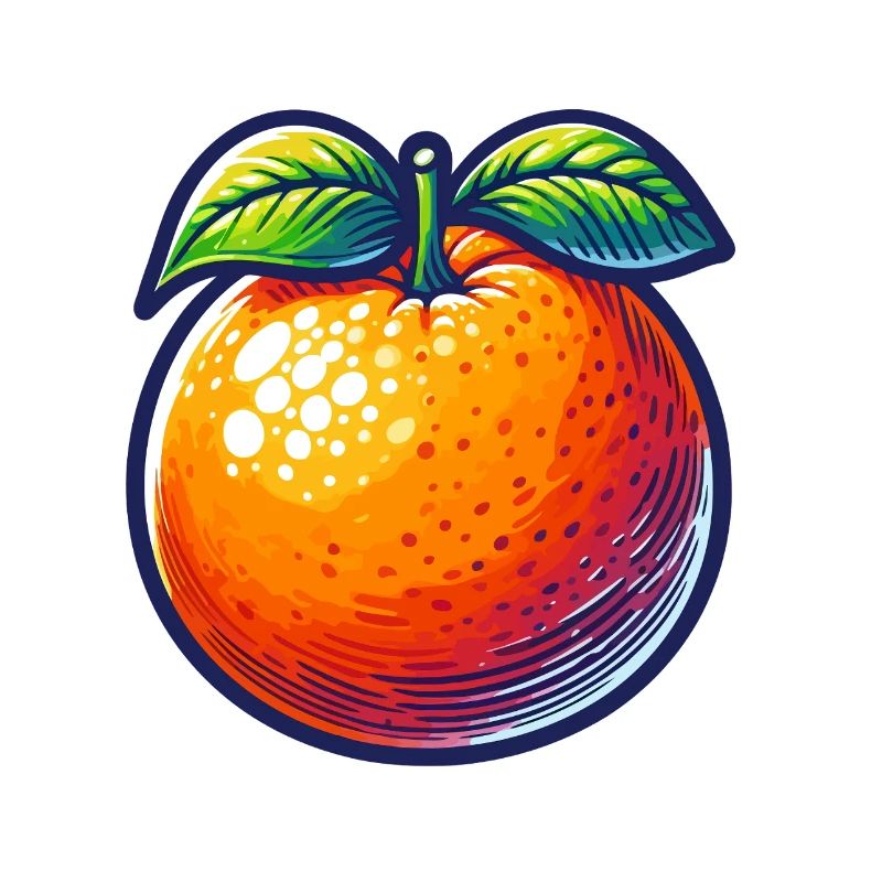Orange Pop Art Fruity