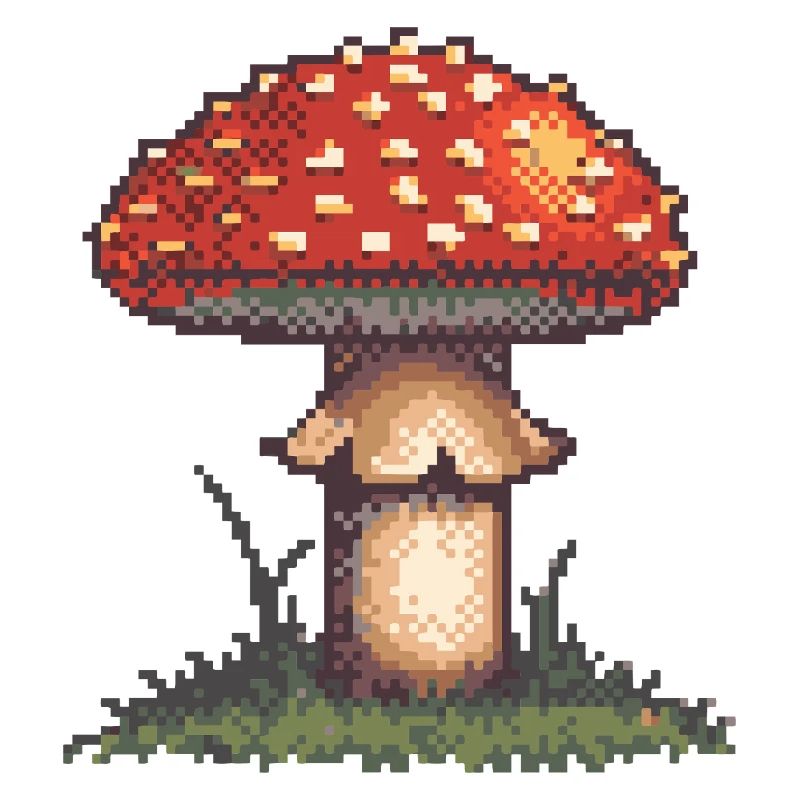 Pixel champignon néon rétro