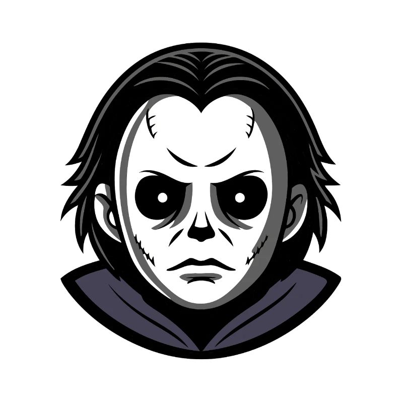 Böse Halloween-Maske monochromer Kapuzenpullover