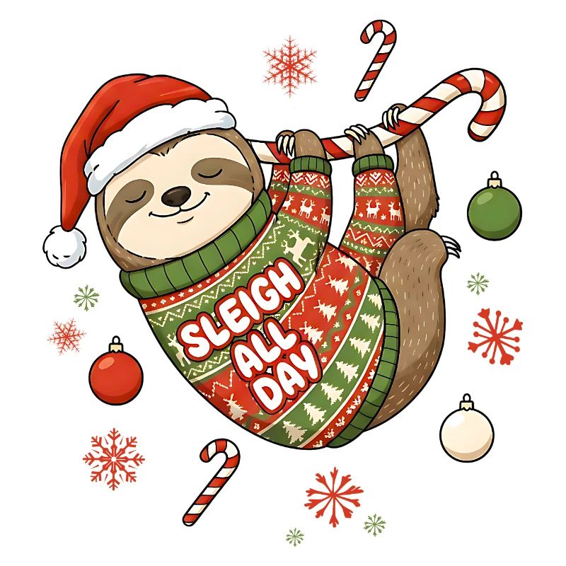 Lustiges Faultier Weihnachten - Weihnachtspullover