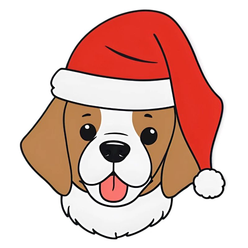 Chien avec chapeau de Noël