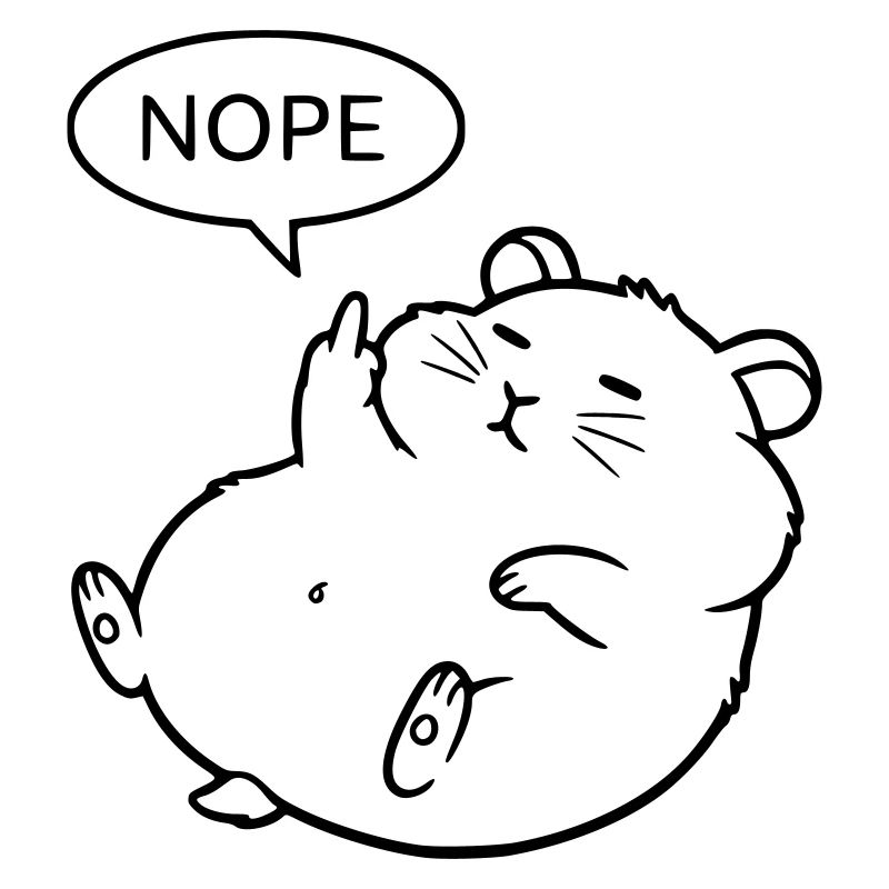 Nope Hamster | Funny Middle Finger Statement