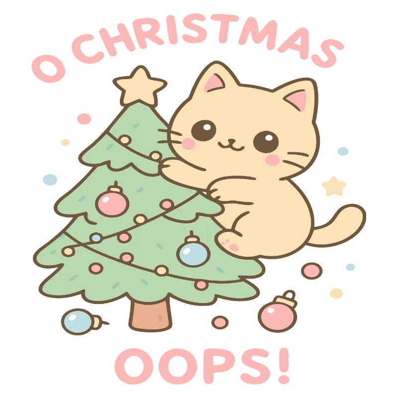 Pastel Cat Christmas Tree