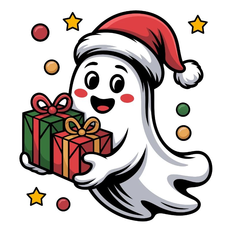 Weihnachtsgeist mit Geschenk