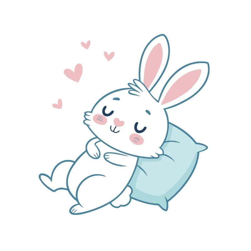 Dreamy Bunny on Pastel Cushion