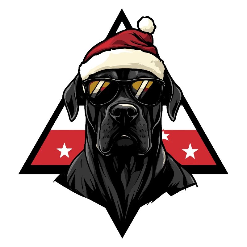 Weihnachts-Hund mit Sonnenbrille