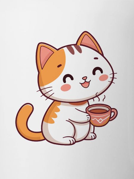 Cat cartoon hot mug