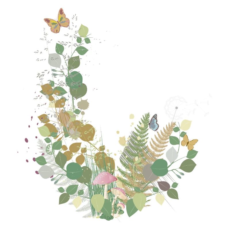 Enchanting forest edge scene with delicate details
