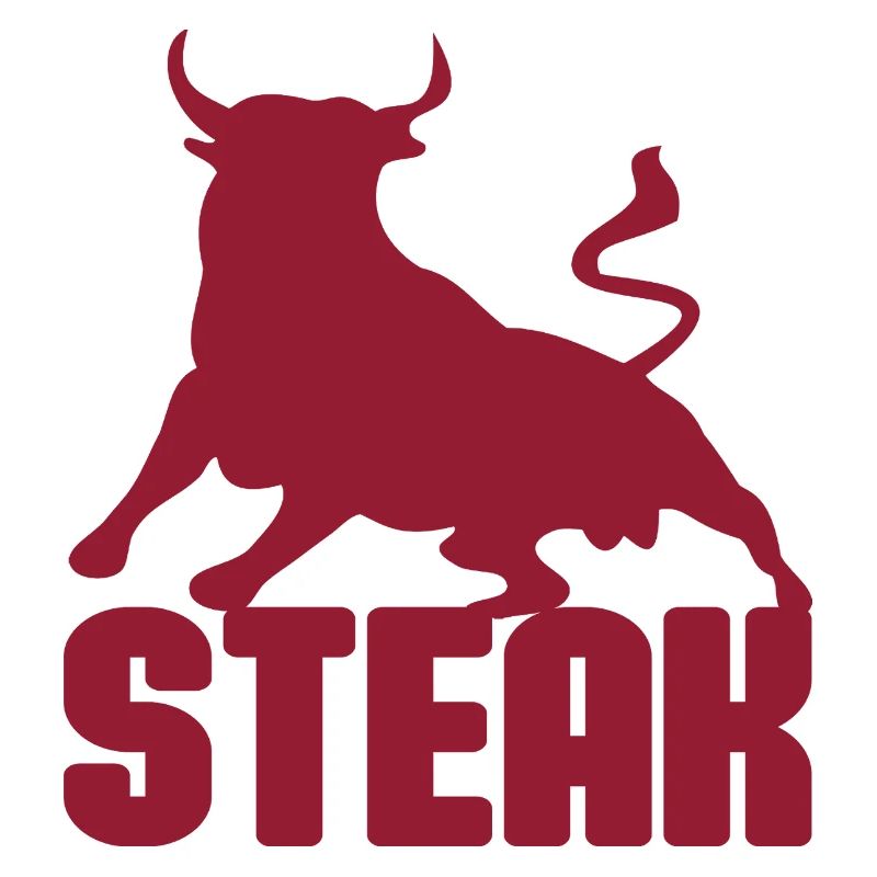 Stier Steak Silhouette in Rot