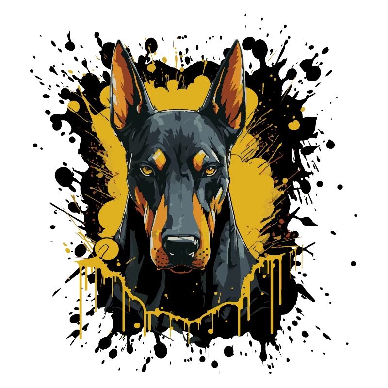 Art éclaboussuré Doberman