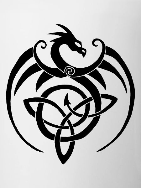 Dragon noir et symbole celte