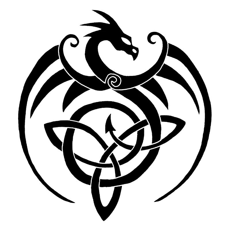 Dragon noir et symbole celte