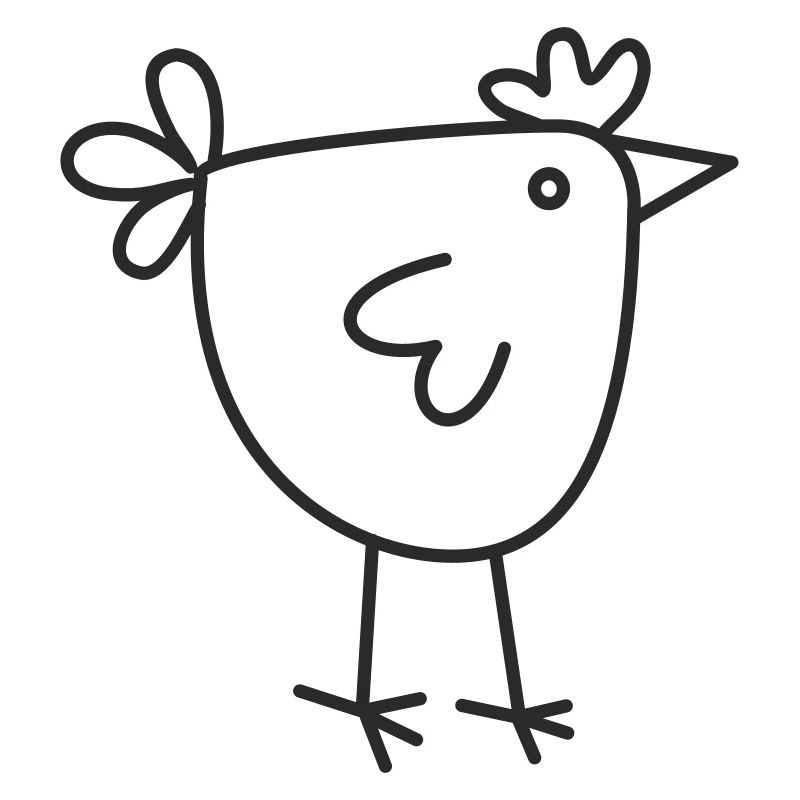 Chicken in line drawing