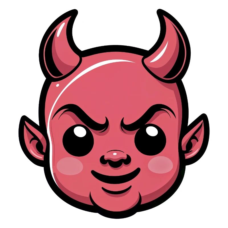Pink Devil Cartoon Motif
