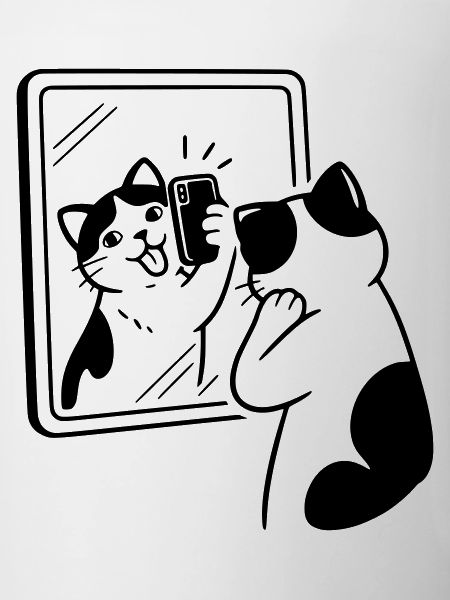 Katze Spiegel Selfie