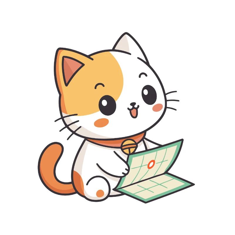 Chat kawaii avec calendrier
