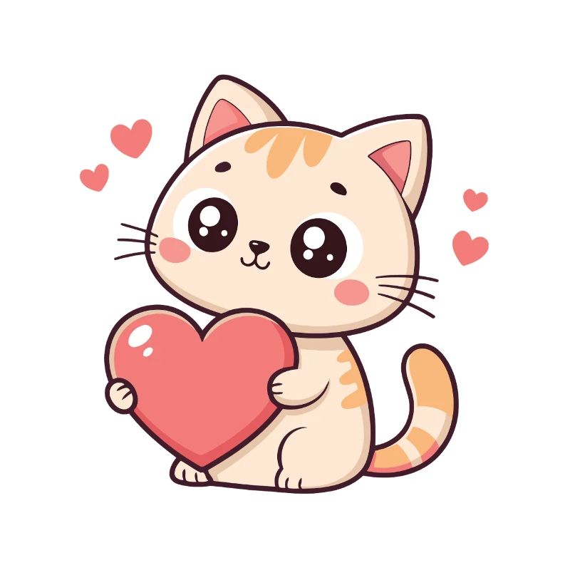 Cat Cuddle Heart Plush