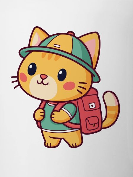 Entdeckerkatze mit Rucksack