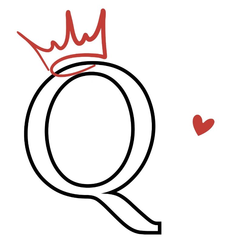 Buchstabe Q Kronenherz