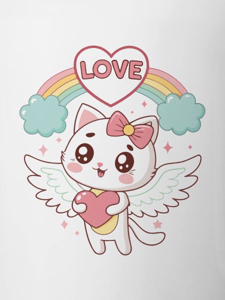 Rainbow Love Winged Cat