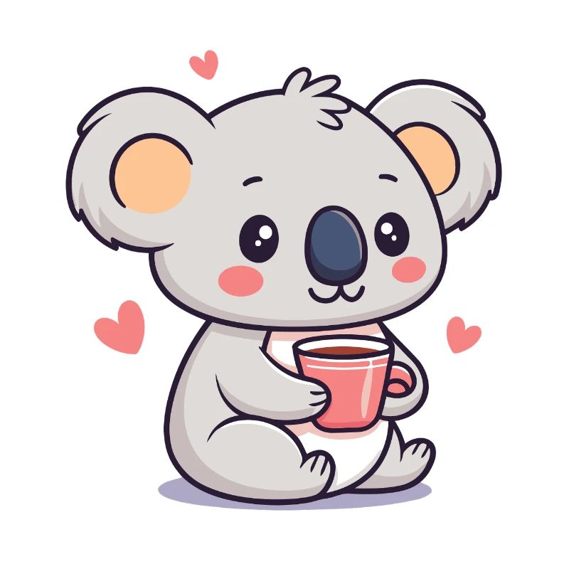 Koala Kaffeeherz Kawaii