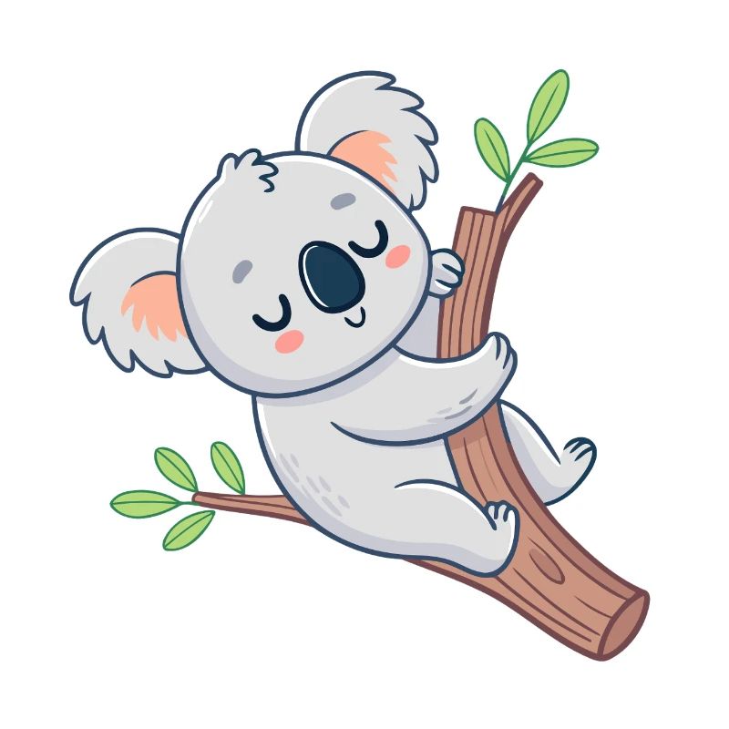 Dreamy Koala on Cheerful Branch