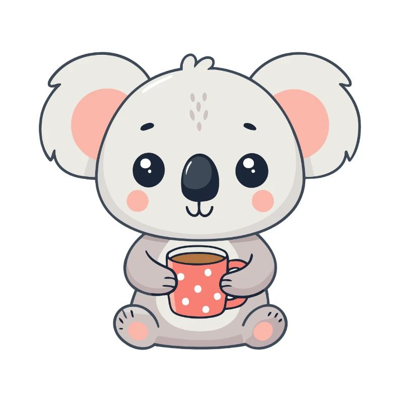 Süßer Koala mit Kaffee