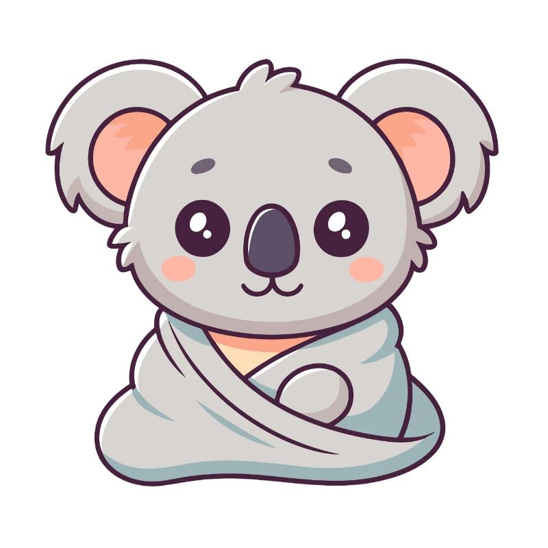 Koala câlin en wrap pastel