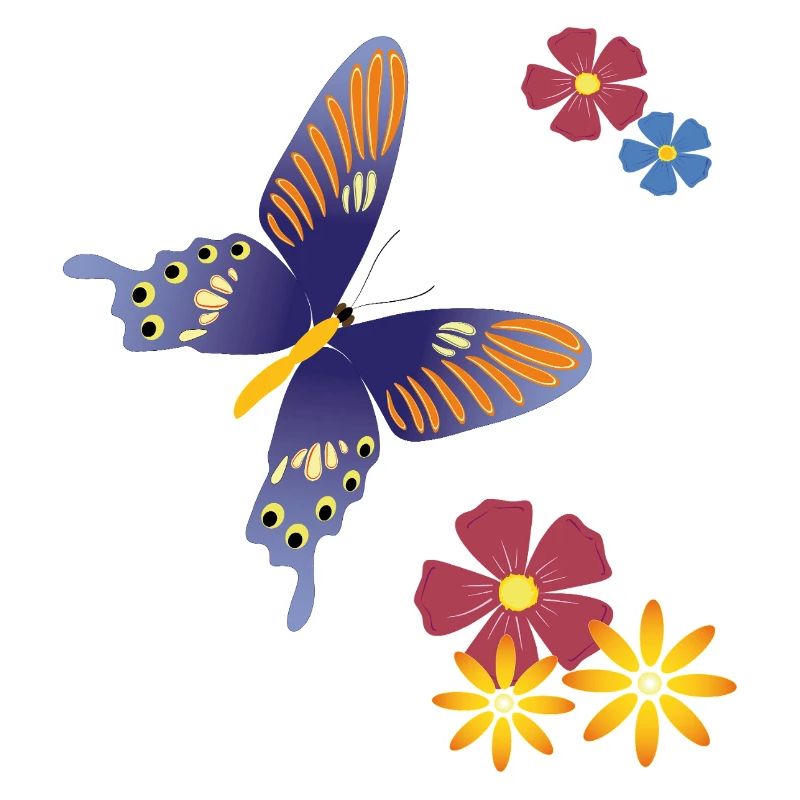 Papillon avec des fleurs
