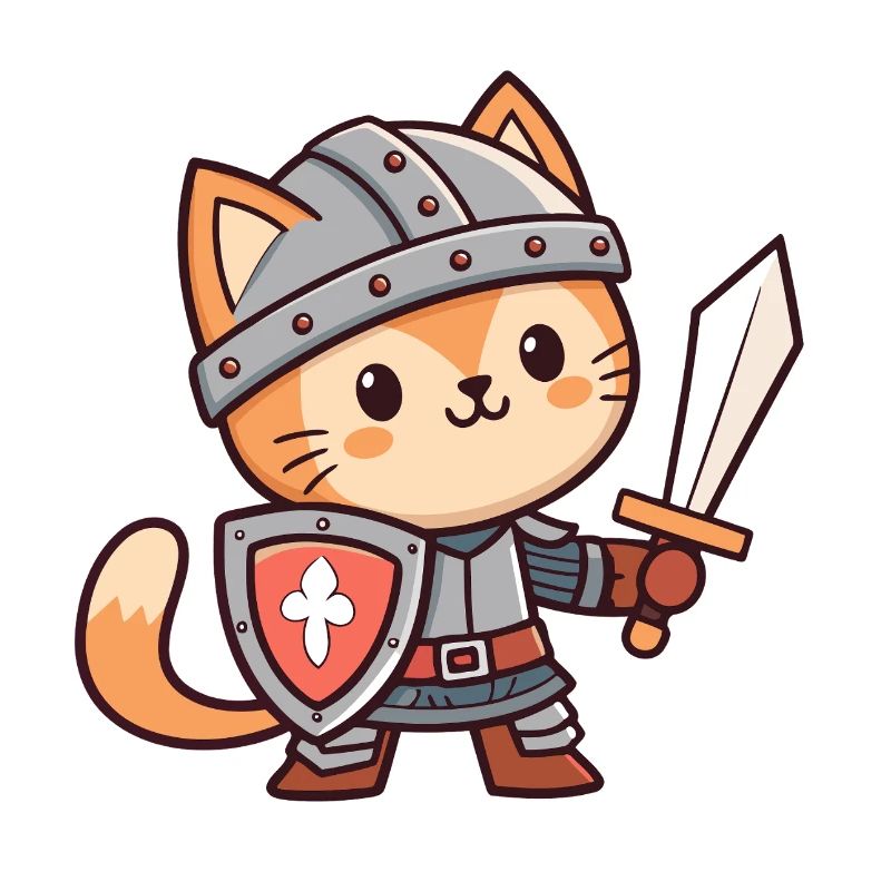 Chat Chevalier Armuré Adorable