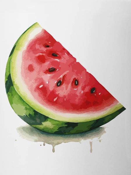 Tranche de pastèque à l’aquarelle